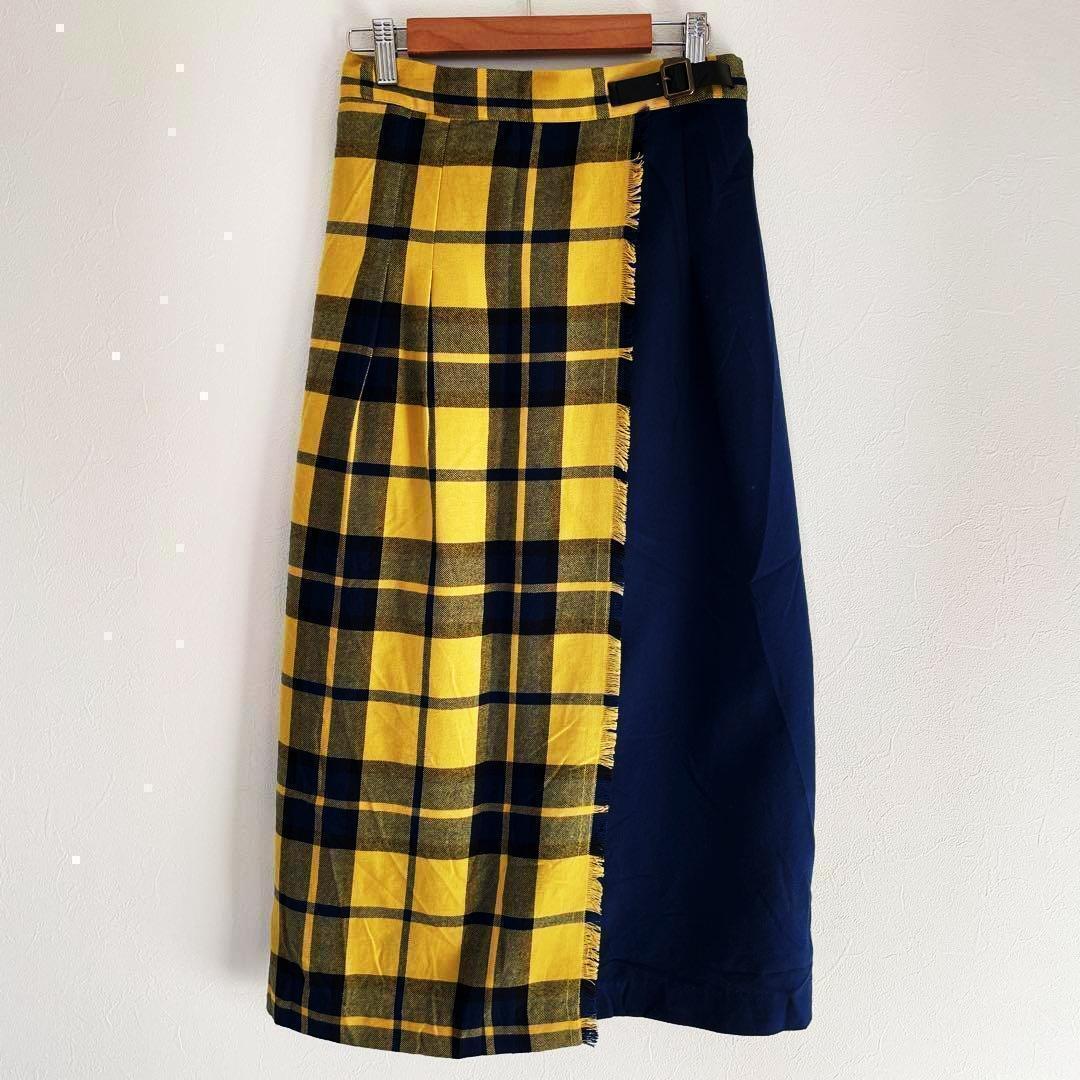 【Samansa Mos2】ロングスカート Fサイズ チェック柄サマンサモスモス_画像2