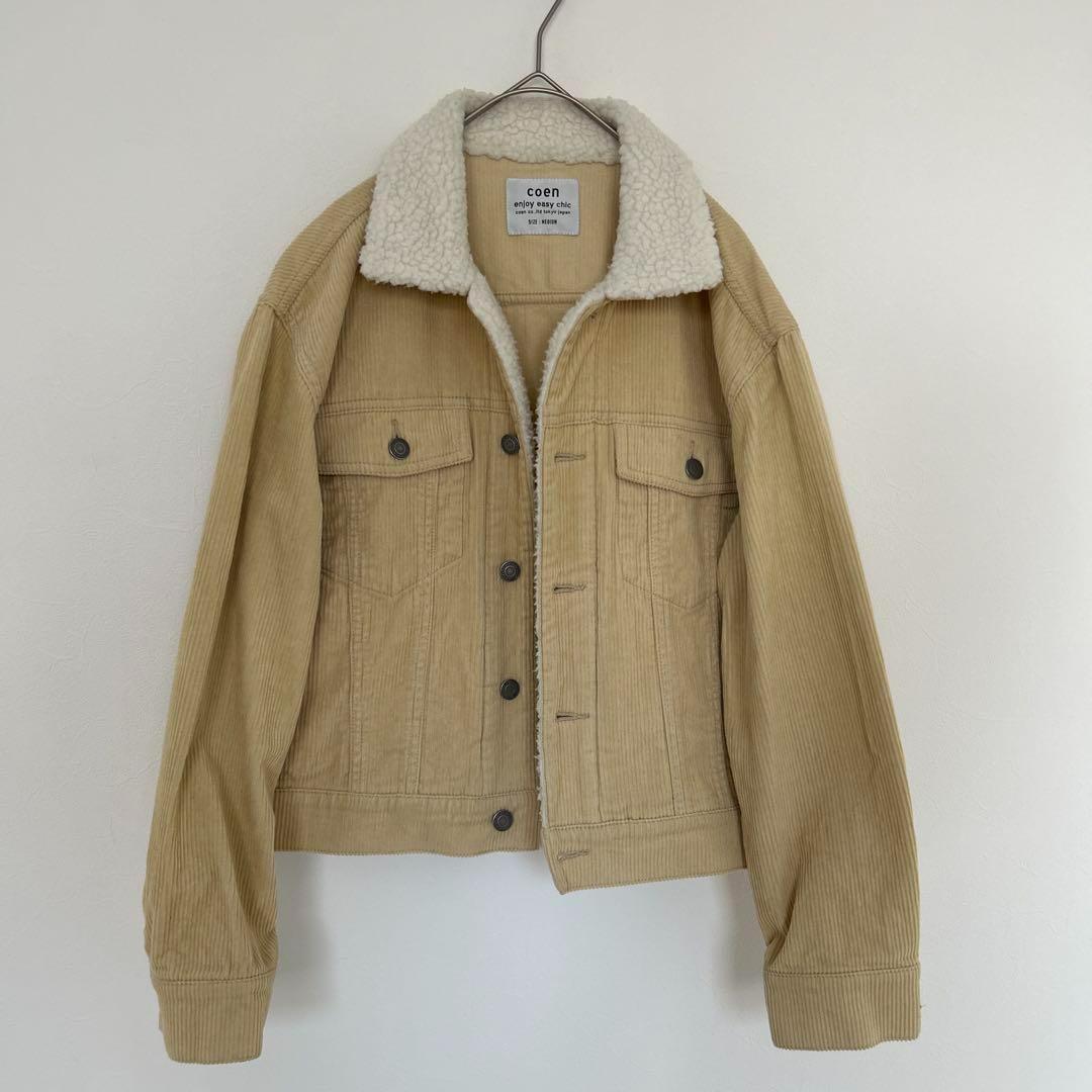 【coen コーエン】襟ボア コーデュロイ トラッカー ジャケット M冬物 古着_画像4