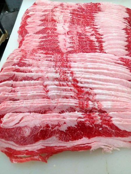 アメリカ産牛バラスライスすき焼き・牛丼用1kg ※送料お客様負担、落札後連絡・他の商品と混載可能_画像1