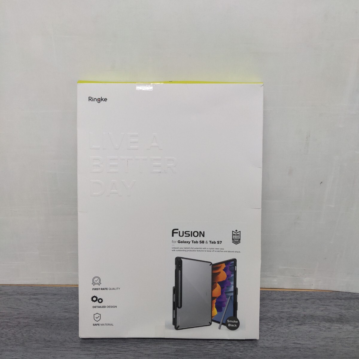 y102404s 【Ringke】Galaxy Tab S8 / S7 ケース FUSION TPU+PC 黄ばみにくい 耐黄変 落下防止 耐衝撃 (ストラップホールあり) - Clear_画像6