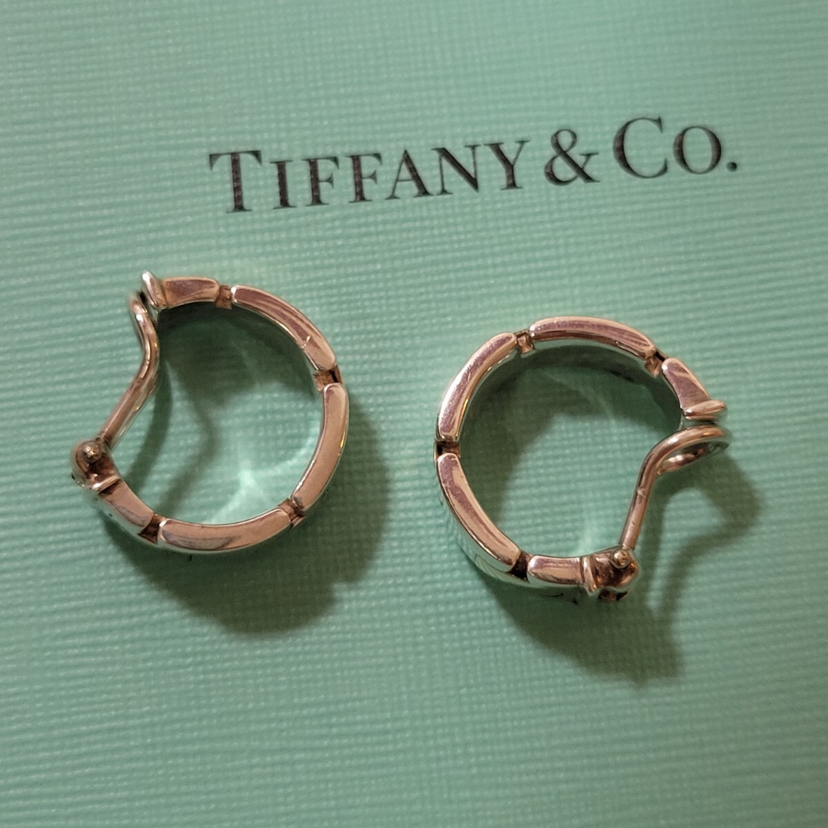 ティファニー TIFFANY Hリンク イヤリング シルバー ゴールド コンビ_画像2