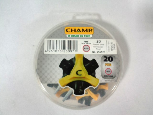 ゴルフクリートチャンプ■交換用スパイク鋲■19ケ入り■mmネジ■ 新品未使用品■靴鋲■ケース入り■イエロー■送料無料_画像2