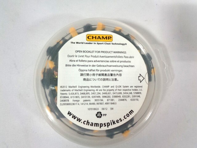 ゴルフクリートチャンプ■交換用スパイク鋲■19ケ入り■mmネジ■ 新品未使用品■靴鋲■ケース入り■イエロー■送料無料_画像3