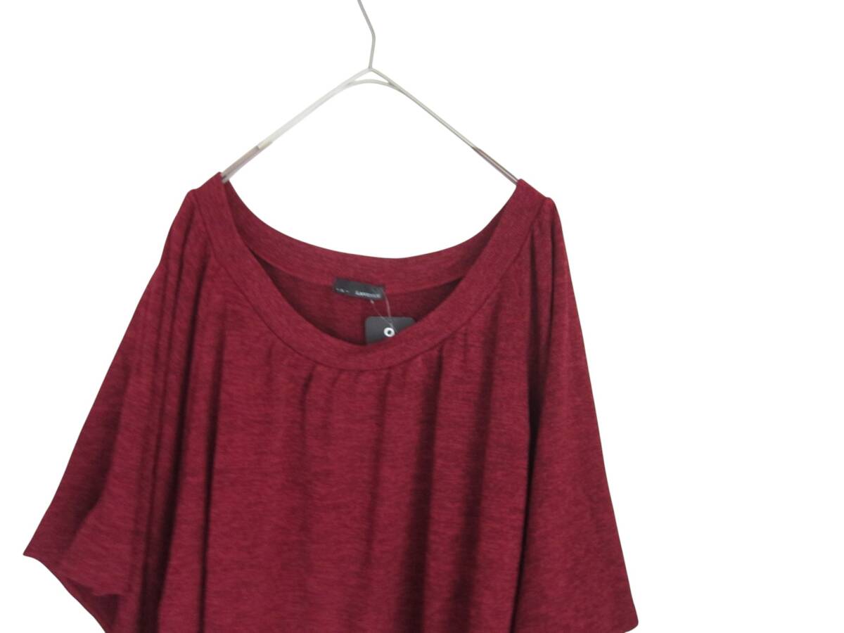 送料無料 R51 新品 【3L】 ~4L着用可 ワインレッド 5分袖 ニット 重ね着に! 大きいサイズ ゆうパケットプラス_画像3