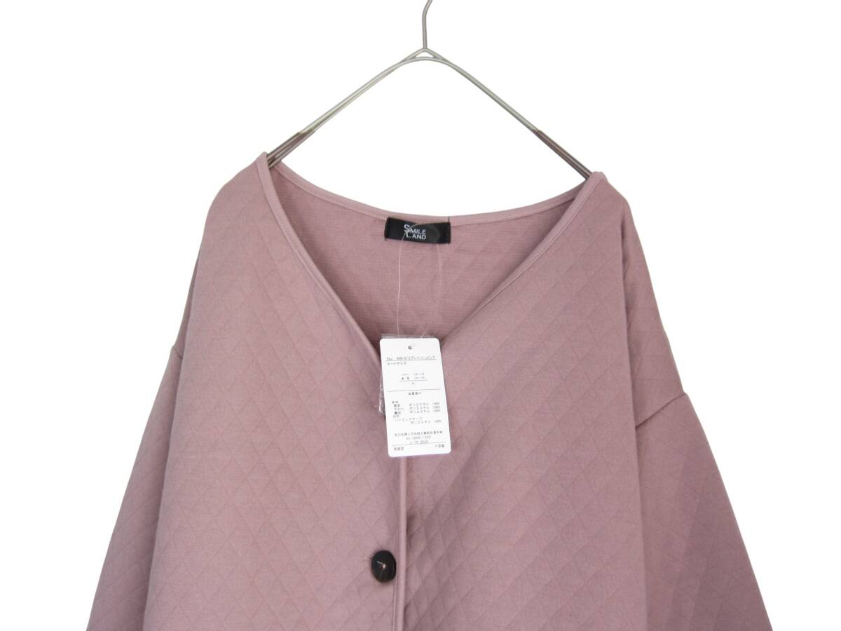 送料無料　M33　新品　【8L】　マットピンク　キルト　ジャケット　大きいサイズ　レターパックプラス　羽織　カーディガン　_画像3
