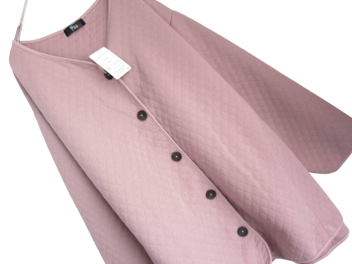 送料無料　M33　新品　【8L】　マットピンク　キルト　ジャケット　大きいサイズ　レターパックプラス　羽織　カーディガン　_画像4