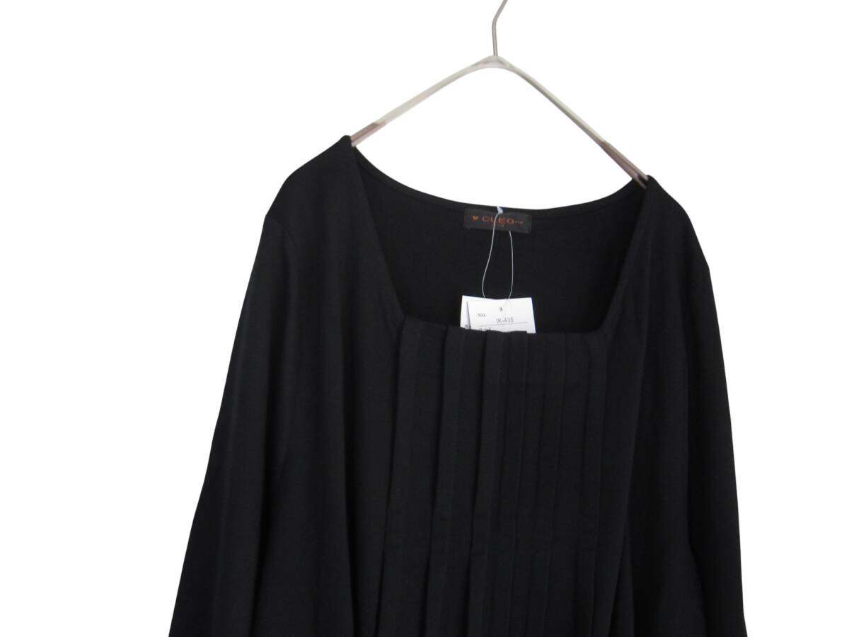 送料無料　T90　新品　【3L】　ブラック　両サイド　ポケット　ワンピース　7分袖　大きいサイズ　ゆうパケットプラス　_画像3