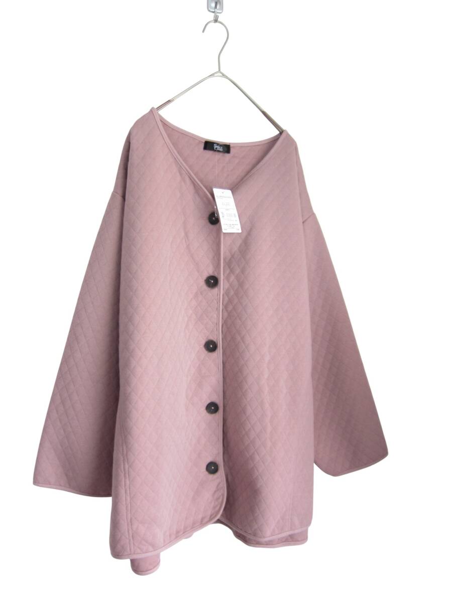 送料無料　M33　新品　【8L】　マットピンク　キルト　ジャケット　大きいサイズ　レターパックプラス　羽織　カーディガン　_画像2