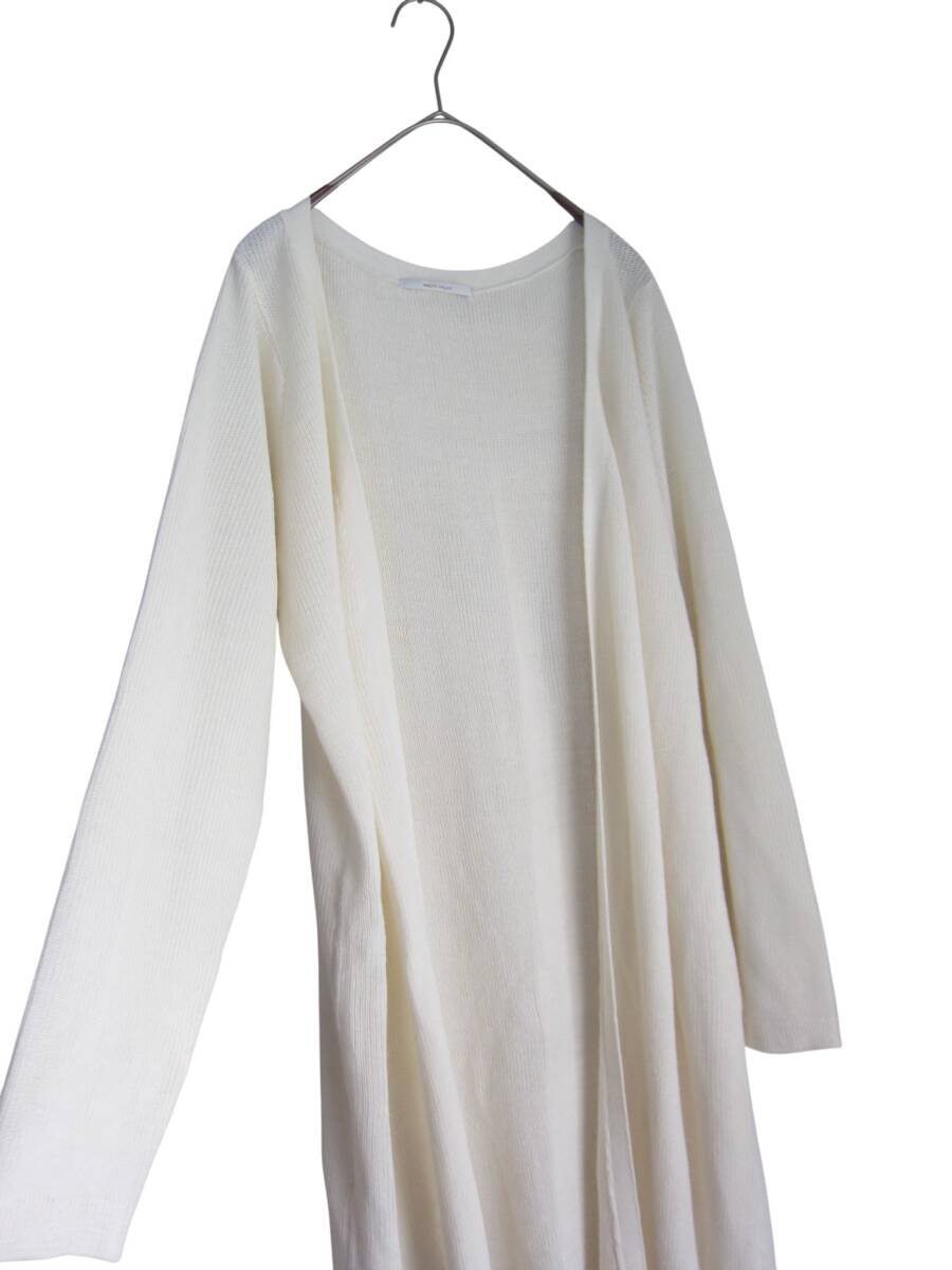 送料無料　M42　美品　【3L】　ホワイト　厚地　トッパー　ニットロング丈　カーディガン　大きいサイズ　ゆうパケットプラス_画像4