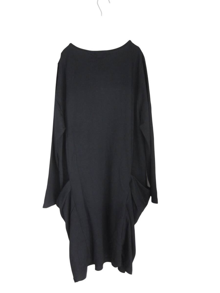 送料無料　T90　新品　【3L】　ブラック　両サイド　ポケット　ワンピース　7分袖　大きいサイズ　ゆうパケットプラス　_画像6