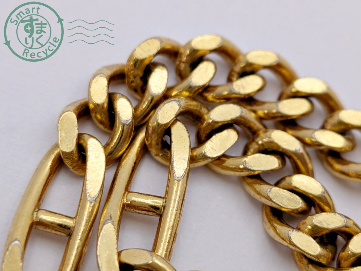 BJ0707783　★ Christian Dior クリスチャン・ディオール ブレスレット フィガロチェーン チェーン 喜平 ゴールドカラー ※パーツ欠損_画像7