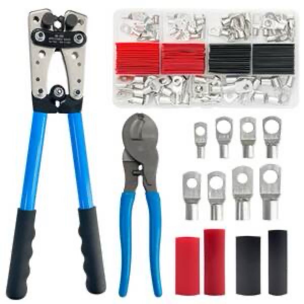 Socpuro. терминал обжимные клещи 6.0~50mm роторный кости терминал обжимной инструмент 4 позиций комплект . давление надеты рукав терминал [ обжимные клещи + кабельный резак 