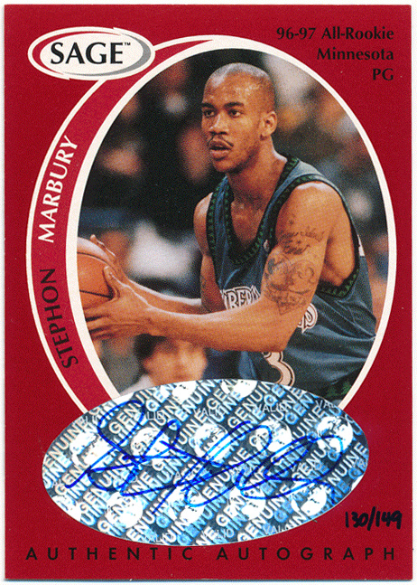 Stephon Marbury 1998 Sage Signature Auto 149枚限定 直筆サイン オート ステフォン・マーブリー_画像1