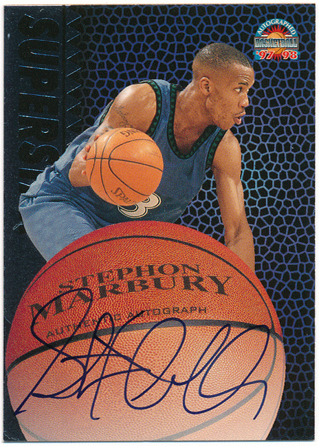 Stephon Marbury 1997-98 Score Board Superstar Signature Auto 直書き 直筆サイン オート ステフォン・マーブリー_画像1