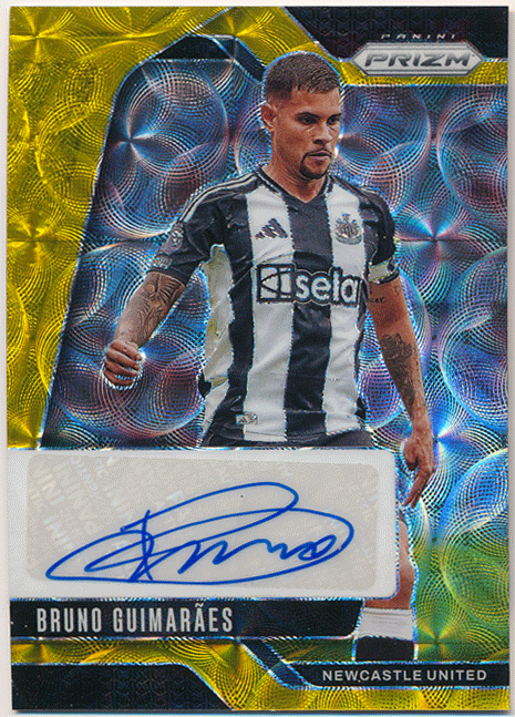 Bruno Guimaraes 2024-25 Panini Prizm Choice Gold Prizm Auto 01/10 автограф автограф авто голубой no*gima Ran стул First номер  Bruno Guimaraes 2024-25 Panini Prizm Choice Gold Prizm Auto 01/10 автограф автограф авто голубой no*gima Ran стул First номер