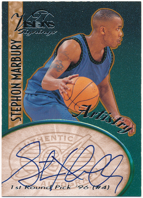 Stephon Marbury 1997 Score Board Visions Signings RC Rookie Artistry Auto 直書き 直筆サイン ルーキー オート ステフォン・マーブリー_画像1