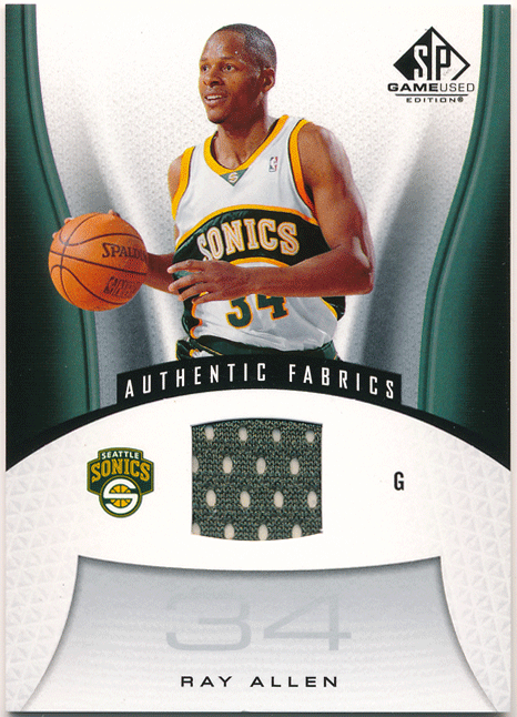 Ray Allen NBA 2006-07 Upper Deck UD SP Game Used Authentic Fabrics Jersey ジャージカード レイ・アレン_画像1