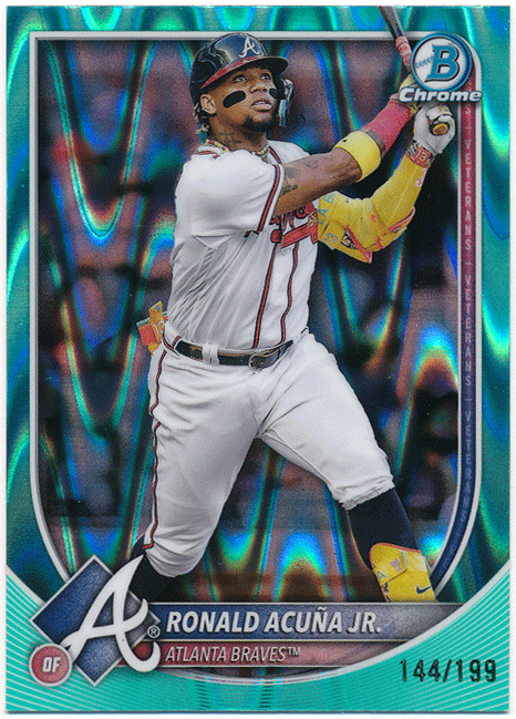Ronald Acuna Jr. MLB 2025 Bowman Chrome Aqua Raywave Refractor 199枚限定 アクアリフラクター ロナルド・アクーニャ・ジュニア_画像1