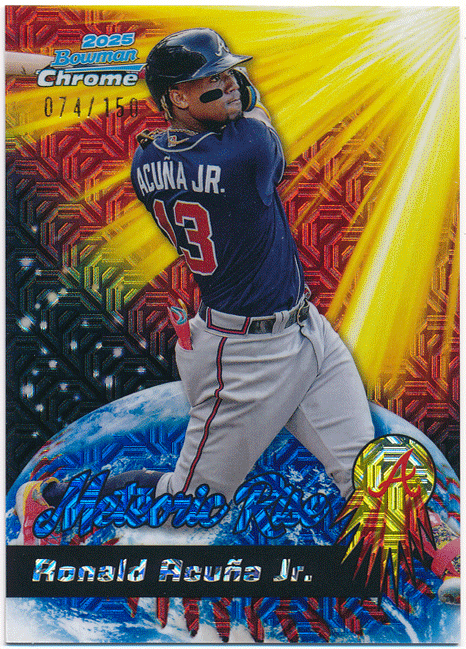 Ronald Acuna Jr. MLB 2025 Bowman Chrome Meteoric Rise Mojo Refractor 150枚限定 モジョリフラクター ロナルド・アクーニャ・ジュニア_画像1