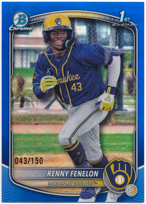 Kenny Fenelon MLB 2025 Bowman Chrome 1st Bowman Blue Refractor 150枚限定 ファーストボーマン ブルーリフラクター ケニーの画像1