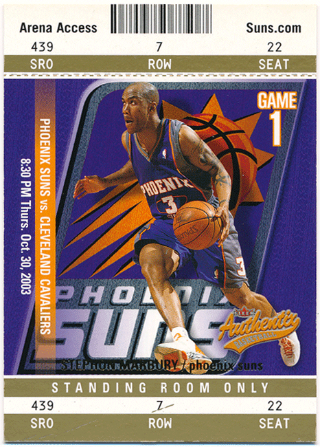 Stephon Marbury NBA 2003-04 Fleer Authentix Standing Room Only Parallel 25 листов ограничение parallel карта стерео phone *ma-b Lee 