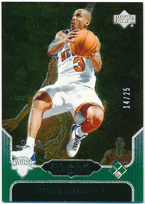 Stephon Marbury NBA 2004-05 Upper Deck Black Diamond Green Parallel 25 листов ограничение зеленый parallel карта стерео phone *ma-b Lee 