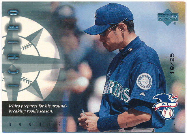 イチロー MLB 2001 Upper Deck UD Rookie Update RC Rookie of the Year Parallel 25枚限定 ルーキー パラレルカード Ichiro_画像1