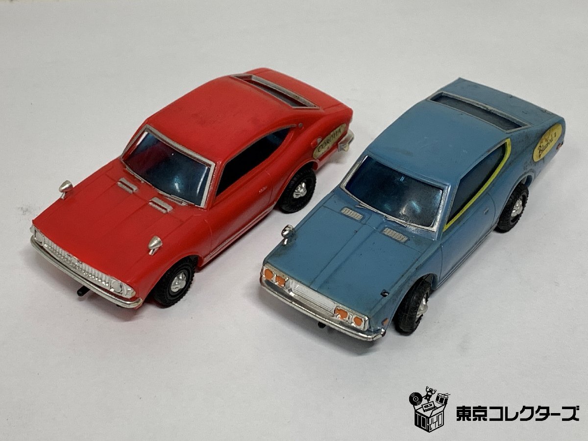 【ジャンク】バンダイ ミニミニカー カローラクーペ/ブルーバードU<2台まとめて>BANDAI 当時物 MADE IN JAPAN □_画像1