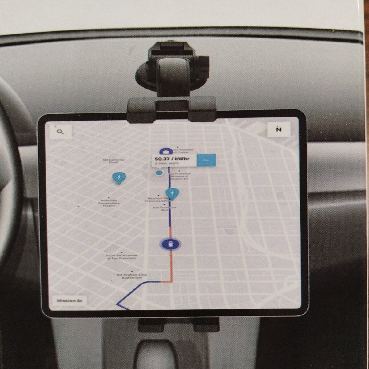 ダッシュボードフロントガラス用車載タブレットホルダー未使用 No.3522_画像1