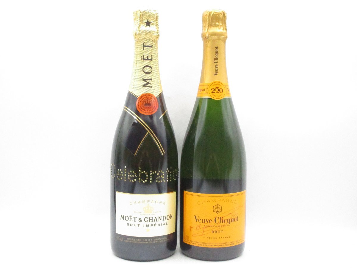 同梱不可 1円～2本セット Veuve Clicquot/MOET & CHANDON ヴーヴクリコ/モエ エ シャンドン ブリュット シャンパン 750ml X319866.Q026638_画像1