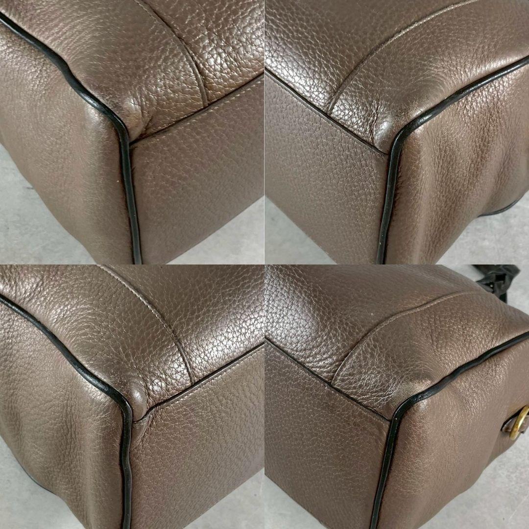 918 LOEWE フスタ ブラウン レザー ショルダーバッグ 2way_画像7