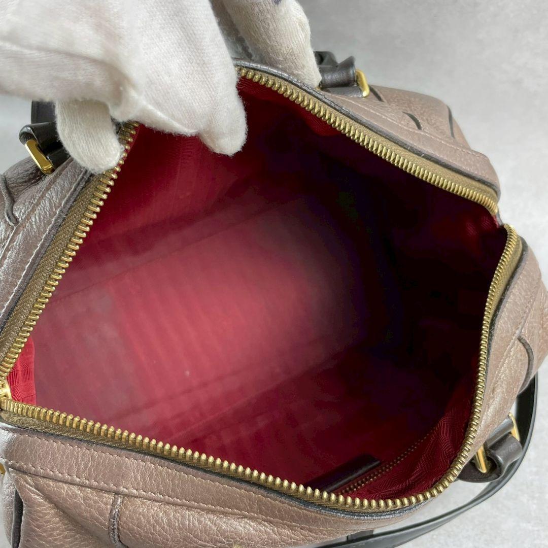 918 LOEWE フスタ ブラウン レザー ショルダーバッグ 2way_画像9