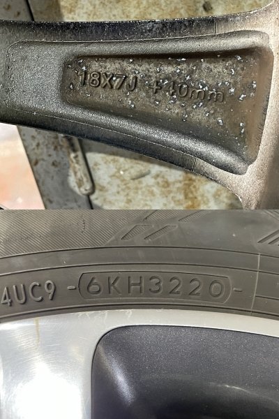 ★ABA-MK4924 ジープ コンパス　純正 18インチ アルミ ホイール　4本　18×7J ＋40 PCD114.3 5穴 ハブ径67　215/55R18★_画像8
