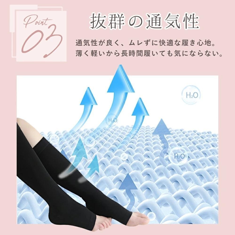 着圧ソックス 段階着圧 むくみ対策 美脚サポート 3足セット 22-25CM_画像5