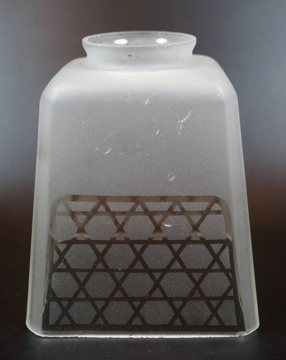 ☆壱☆乳白籠目ランプシェード スクエア/JINBO製ローゼットホルダー付 菊型ホルダー付 照明 大正浪漫☆_画像5