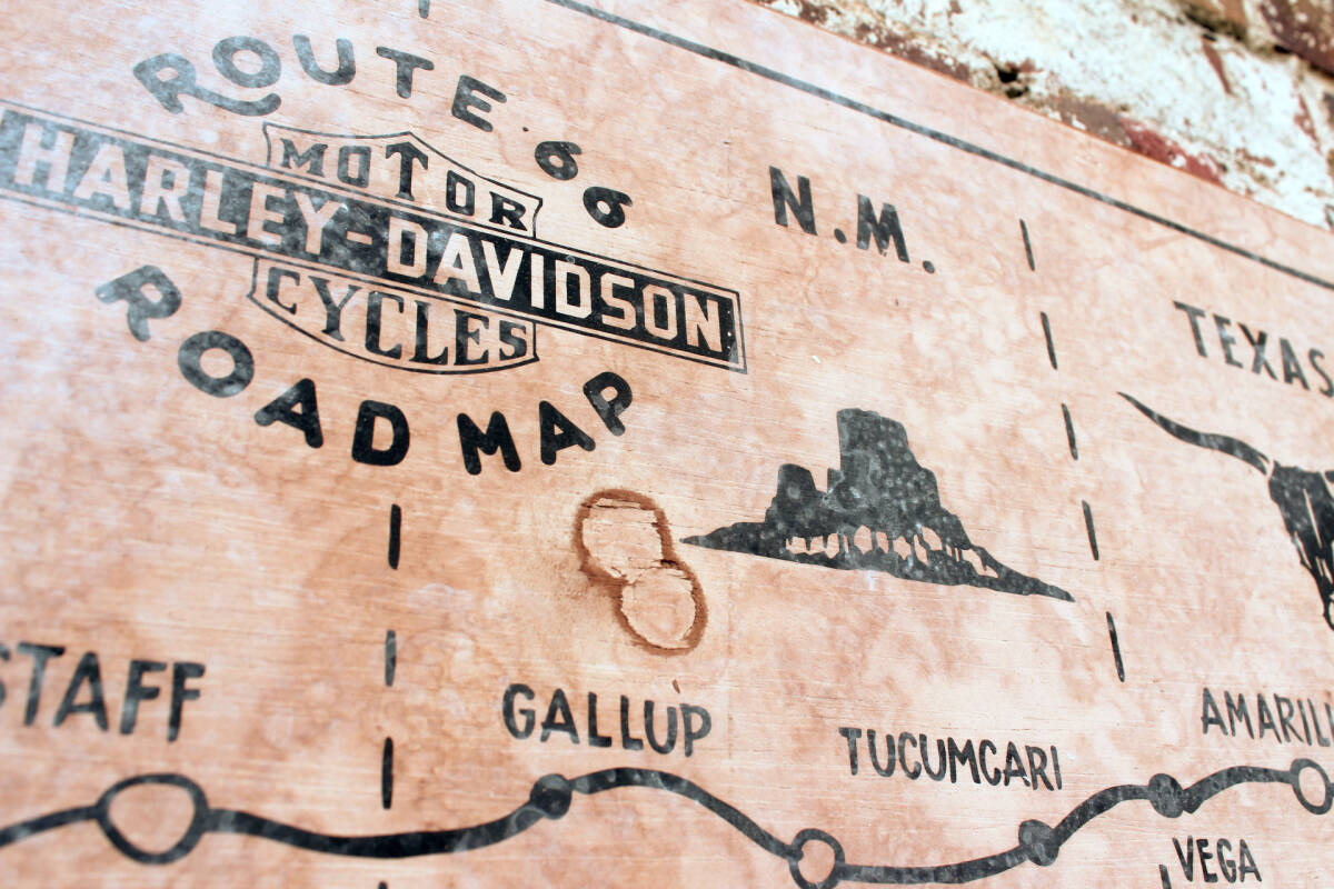 ⑥ハーレーダビッドソン木製看板ルート66メタルサインカフェーバーインテリア看板ウエスタンオイルメーカーアドバタイジングポスター西海岸_画像6