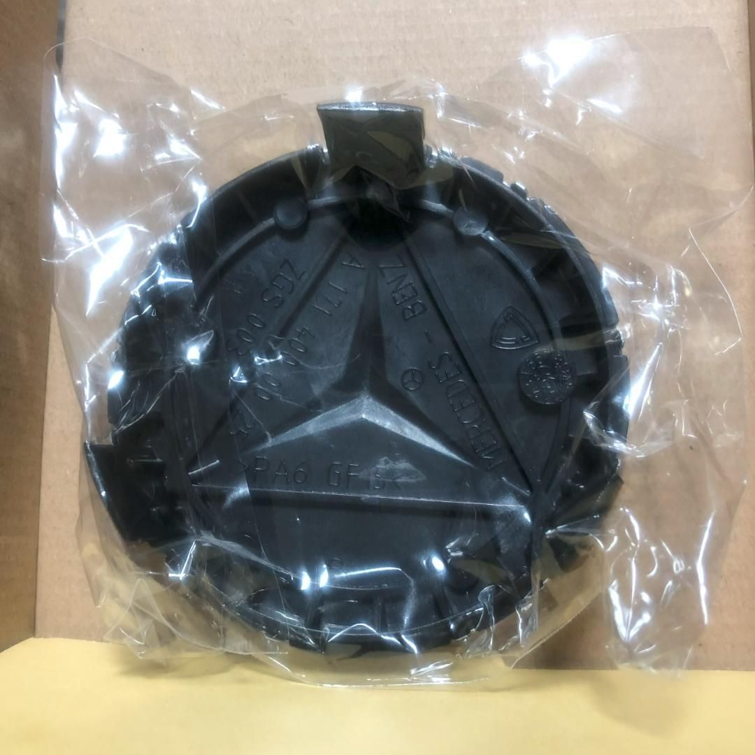 【4個セット】メルセデス ベンツ ホイール センター キャップ 75mm (黒帯黒地)★_画像4