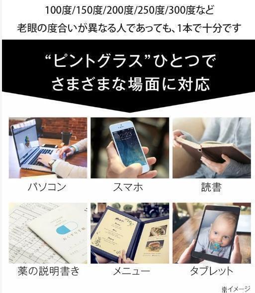 【+1.0～4.0全領域】２本組 ハイブリッド ピントグラス 老眼鏡 遠近両用①_画像5
