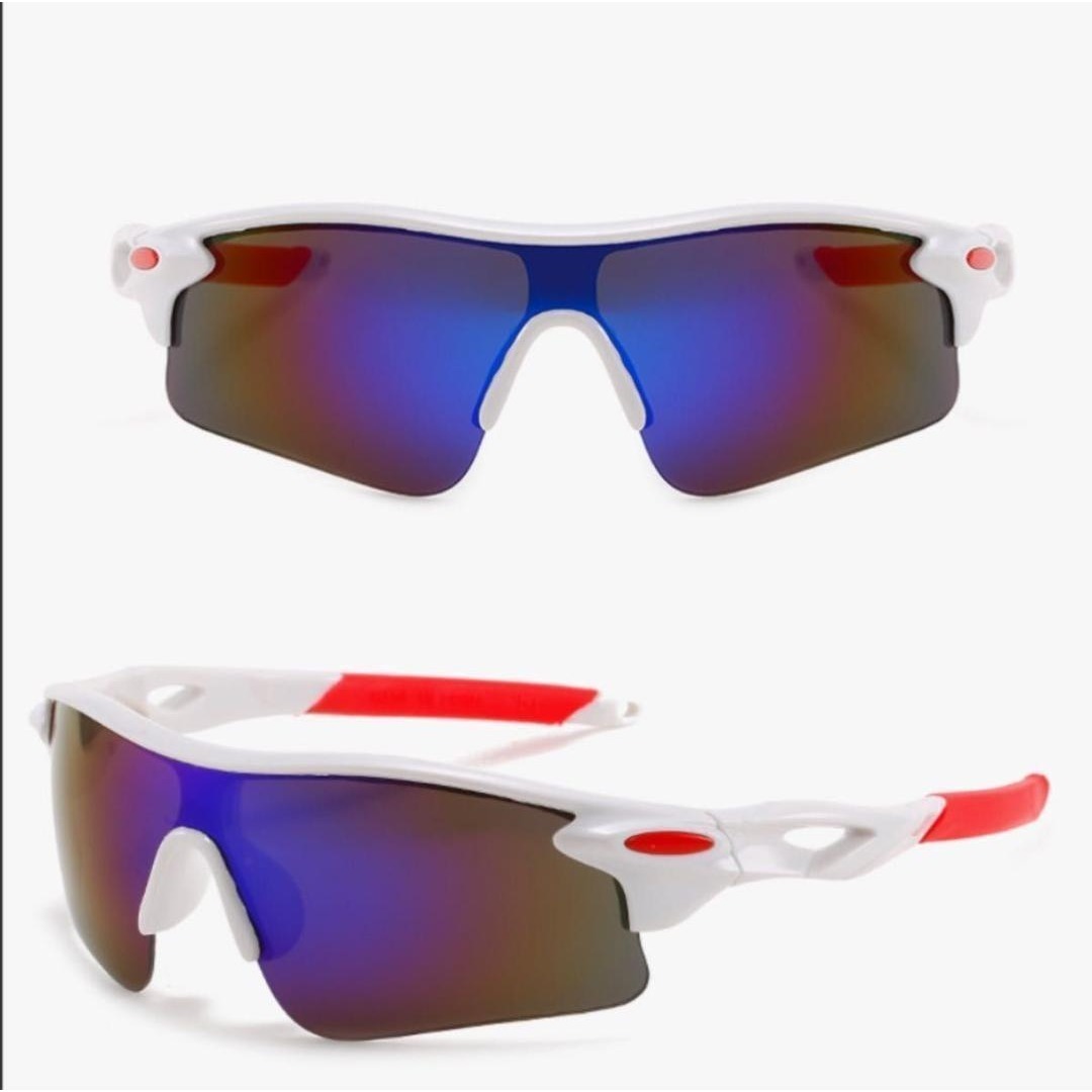 サングラス　白　自転車　アウトドア　ケース付　釣り　UVカット　スポーツ　軽量_画像2