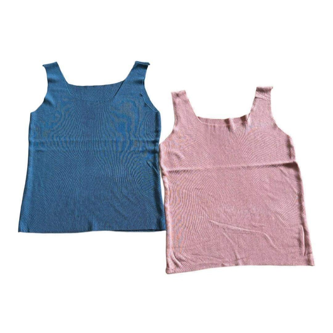 【お値下げ中】☆ニット タンクトップ リブ 2枚組 オールシーズン インナー 着回しいろいろ_画像7