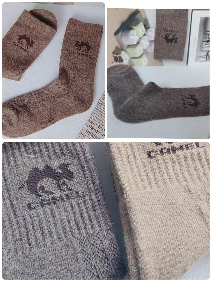 あったか靴下 ウール70% キャメル毛混 男女兼用 ぽかぽか ルームソックスにも 23~28cm_画像6