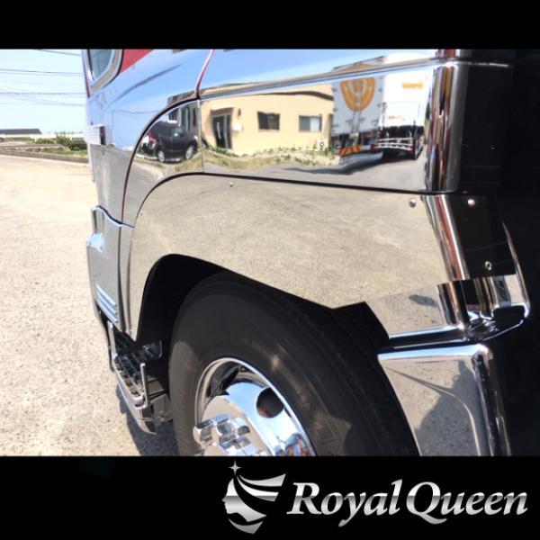 日野 グランドプロフィア オーバーフェンダーパネル ステンレス 鏡面 #1000 左右セット【RQFP17H】_画像6