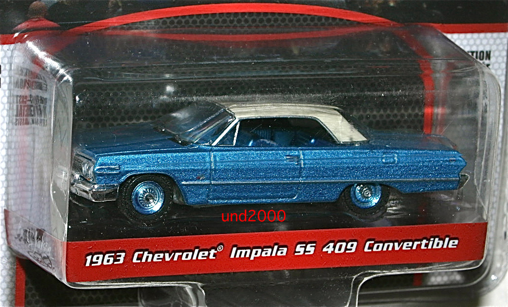 Greenlight 1/64 1963 Chevrolet Impala SS 409 Convertible Chevrolet Impala с откидным верхом Barrett Jackson Auctions зеленый свет 