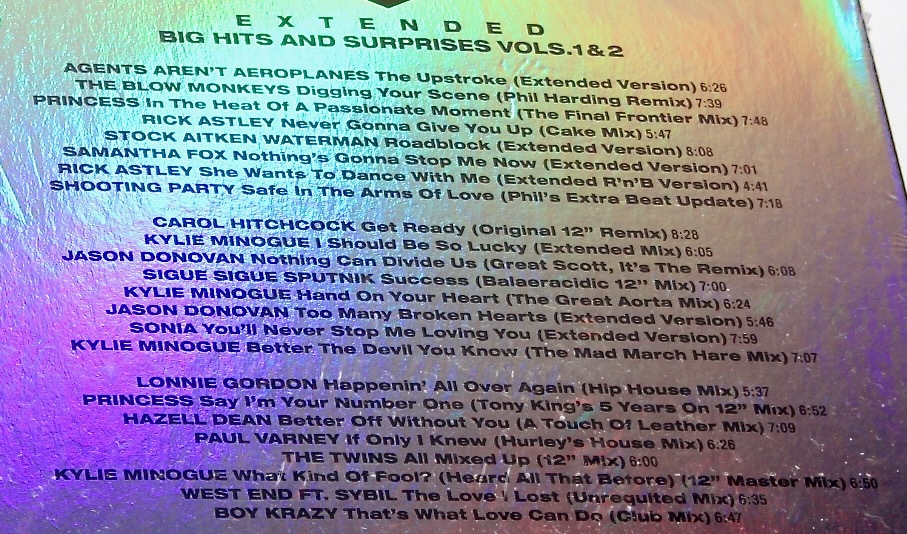 PWL Extended Big Hits And Surprises Vol.1 & 2 Stock Aitken Waterman 3CDストック エイトケン ウォーターマンRick Astley Kylie Minogue_画像4