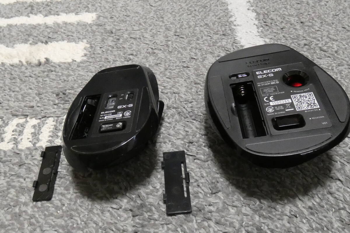 動作良好・比較的美品 ☆ ELECOM/エレコム　ワイヤレス トラックボールマウス M-XT3DR ＆ BlueLEDマウス「EX-G」M-XG1DB　送料：600円_画像4