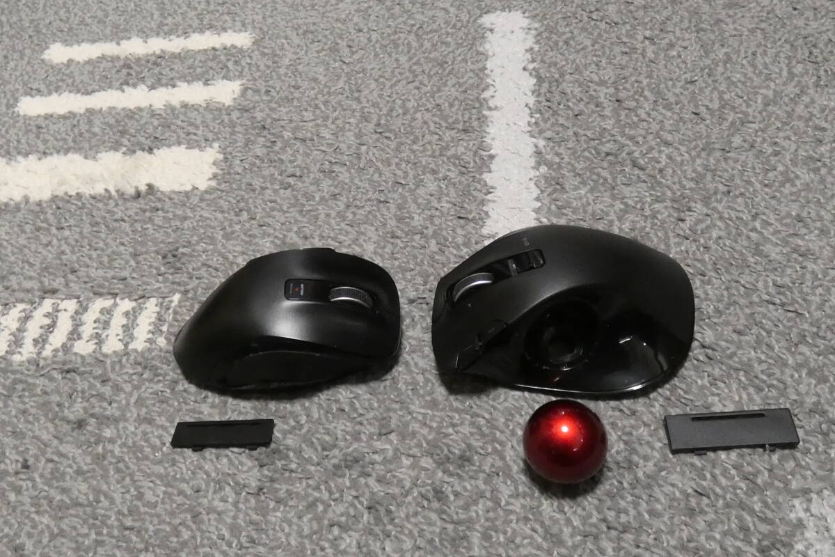 動作良好・比較的美品 ☆ ELECOM/エレコム　ワイヤレス トラックボールマウス M-XT3DR ＆ BlueLEDマウス「EX-G」M-XG1DB　送料：600円_画像5