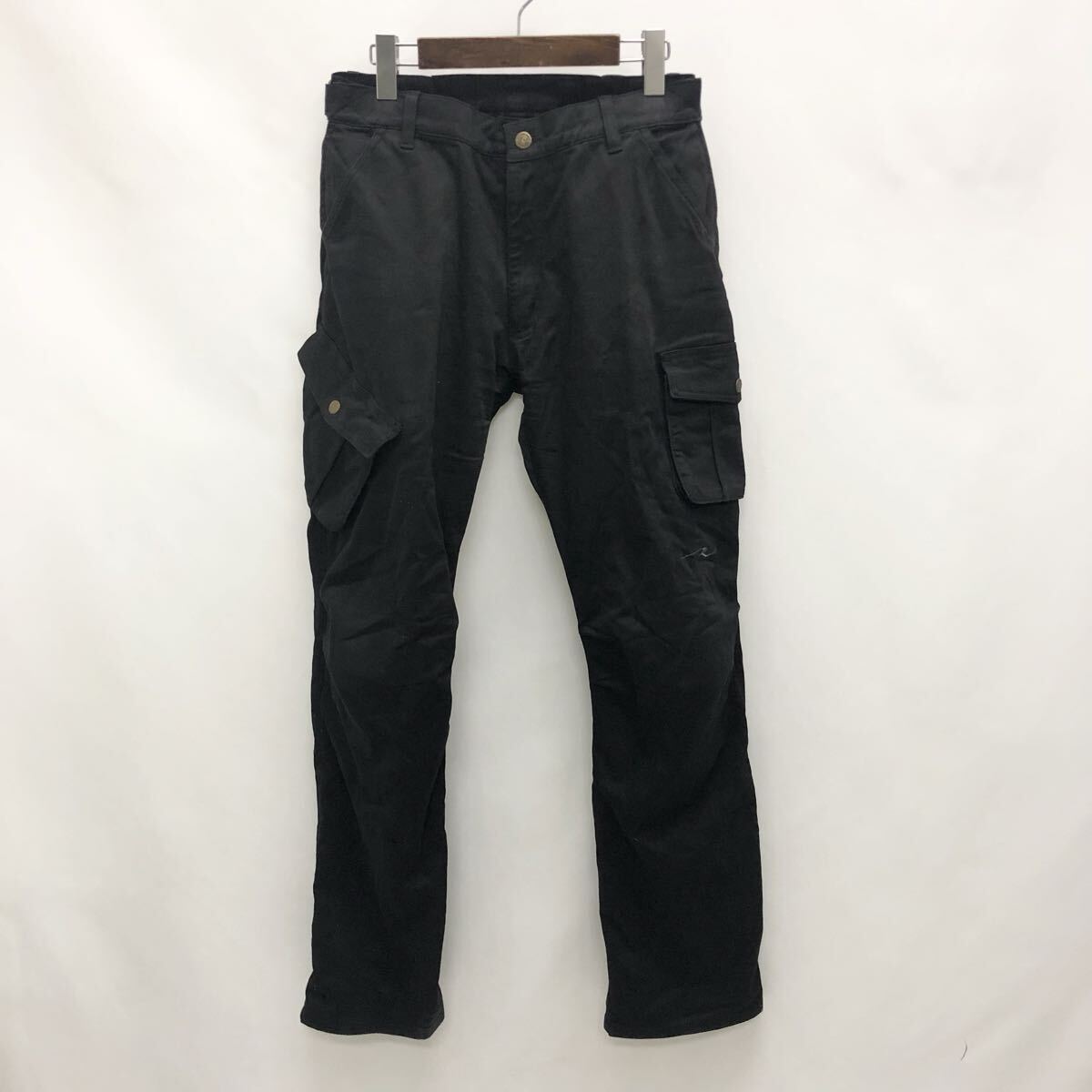 ③ ROUGH&ROAD ラフアンドロード カーゴパンツ バイクウェア ブラック MWサイズ メンズ ボトムス EN1621-1 コットン 古着_画像1