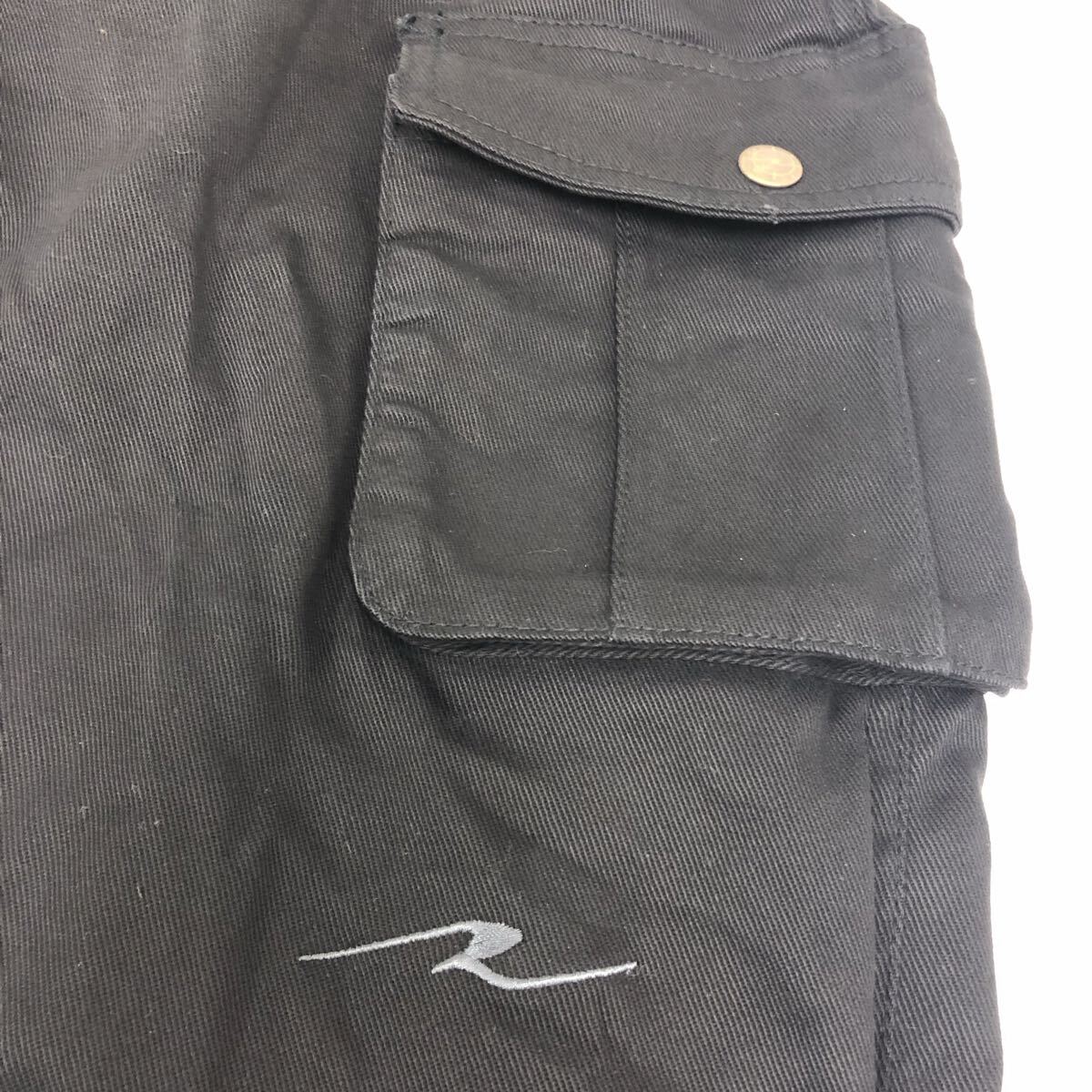 ③ ROUGH&ROAD ラフアンドロード カーゴパンツ バイクウェア ブラック MWサイズ メンズ ボトムス EN1621-1 コットン 古着_画像5