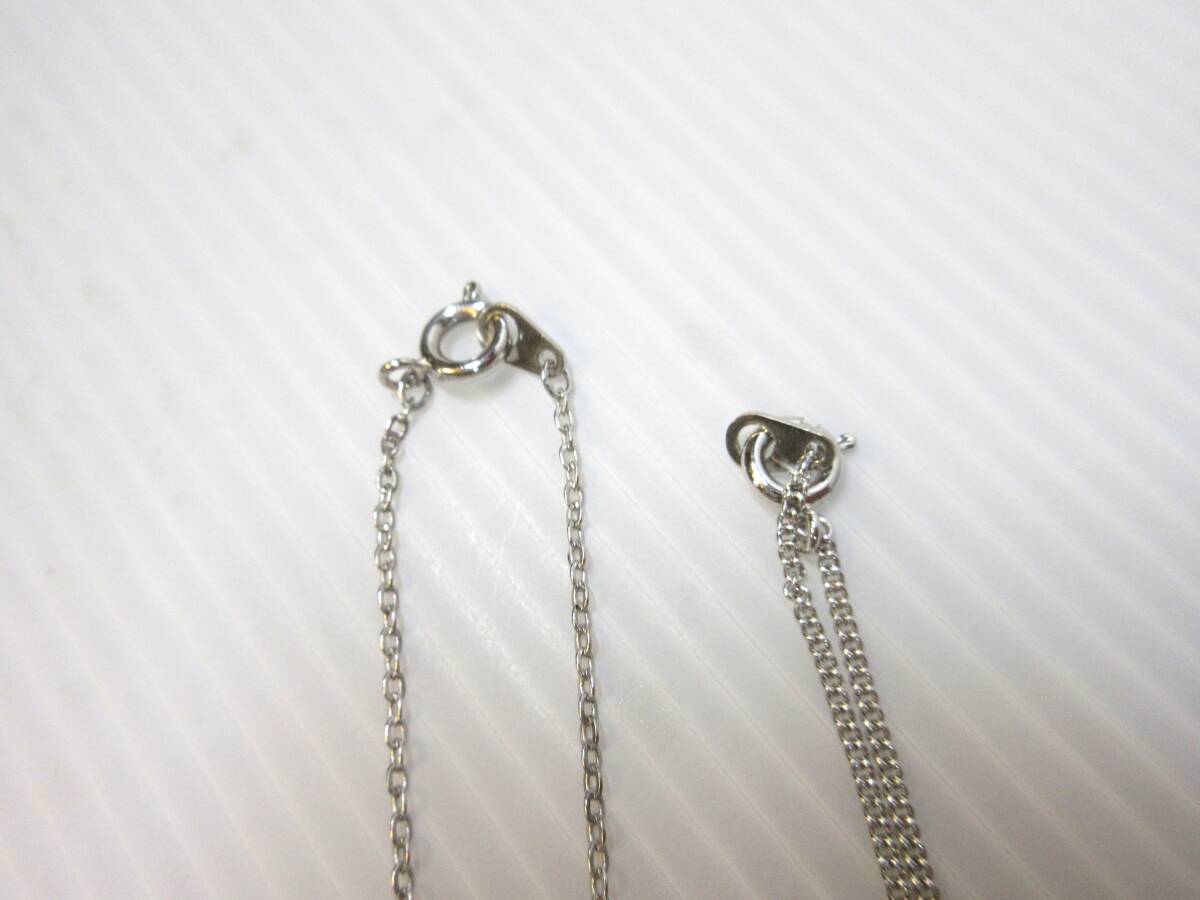 ジュエリー ネックレス フラワーモチーフ ローズクォーツ・パール調トップ 二点まとめて _画像3