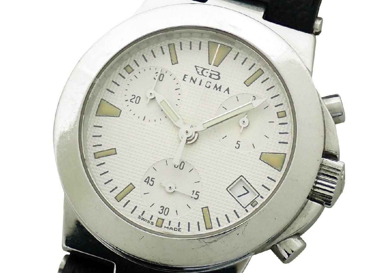 ジャンニ・ブルガリ エニグマ/GIANNI BVLGARI ENIGMA 2.564 クロノ クォーツ QZ 電池交換済 中古_画像2